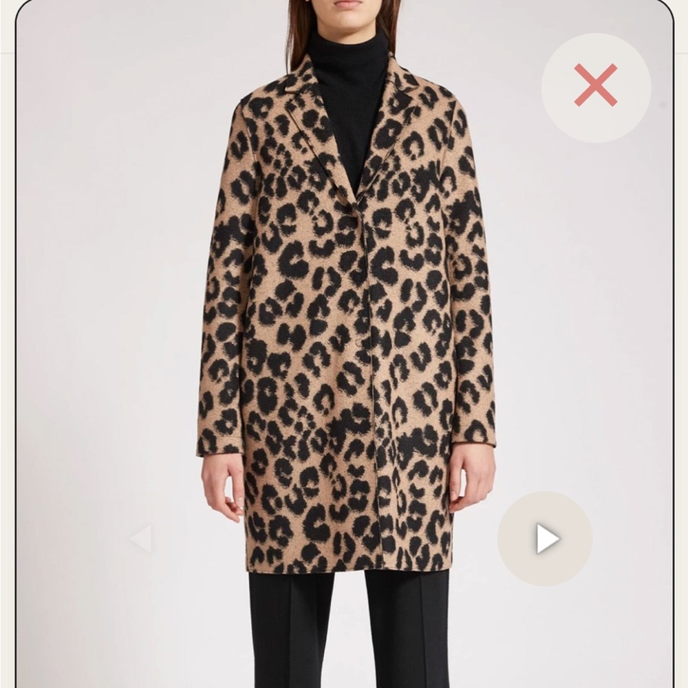 HARRIS WHARF LONDON Leopard Print Jacket Designer Fall Wool Coat NEW IT 38 - Picture 4 of 16